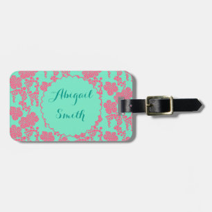 Japanese Floral Pattern Personalised Luggage Tag