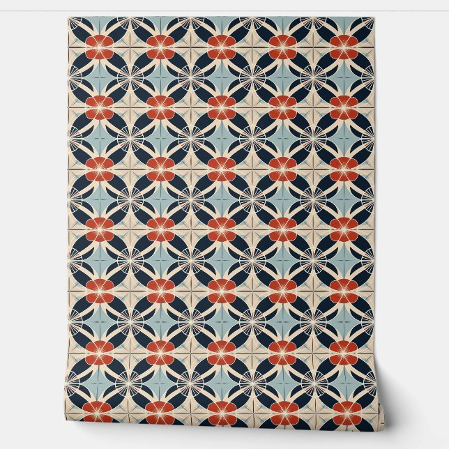 Japanese Floral Pattern Wallpaper (Unrolling)
