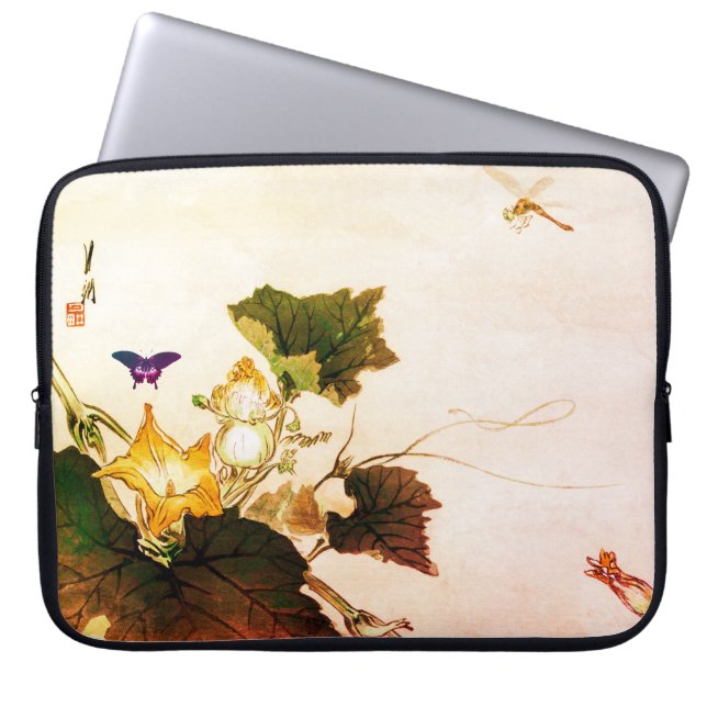 JAPANESE FLORAL PRINT DRAGON FLY Electronics Bag (Front)