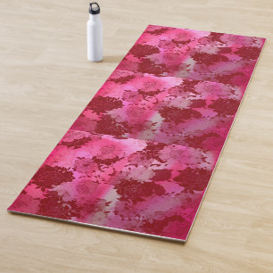 Japanese floral red patterns. yoga mat