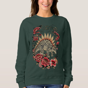 Japanese Floral Stegosaurus Art Sweatshirt