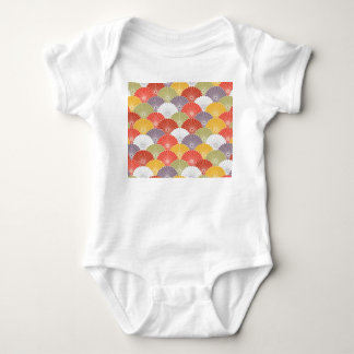 Japanese Floral Wave: Colourful Vintage Baby Bodysuit