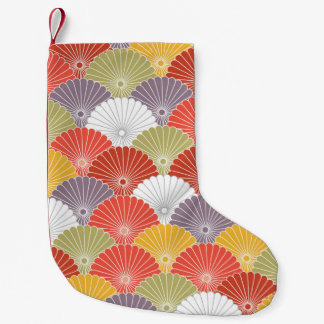 Japanese Floral Wave: Colourful Vintage Small Christmas Stocking