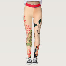 JAPANESE FLOWER ART PRINTED LEGGINGS