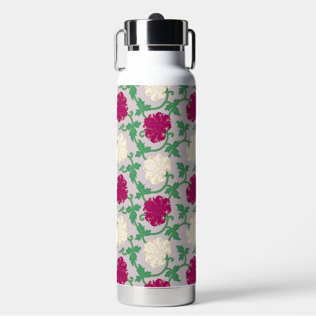 Japanese Flower Pattern Water Bottle (Front)