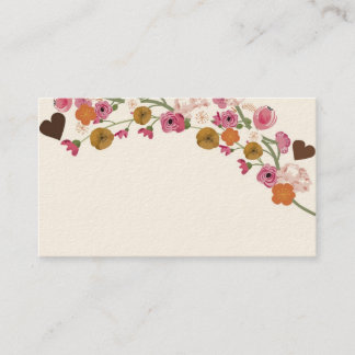 Japanese flowers and hearts Business Card