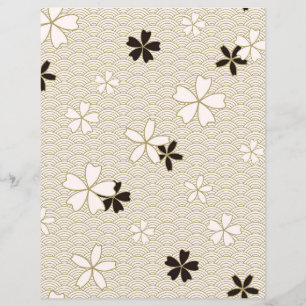 Japanese Flowers Scrapbook Paper Elegant Floral