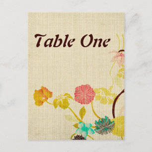 Japanese flowers table number Postcard