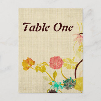 Japanese flowers table number Postcard