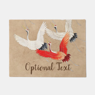 Japanese Flying Cranes Doormat