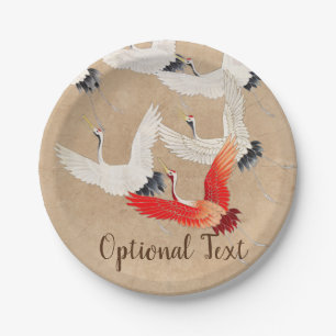Japanese Flying Cranes Paper Plate