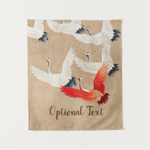 Japanese Flying Cranes Tapestry