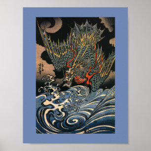 Japanese Flying Dragon Poster