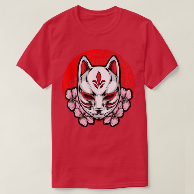 Japanese Fo Mask Aesthetic Kitsune Inari Anime Oni T-Shirt (Design Front)