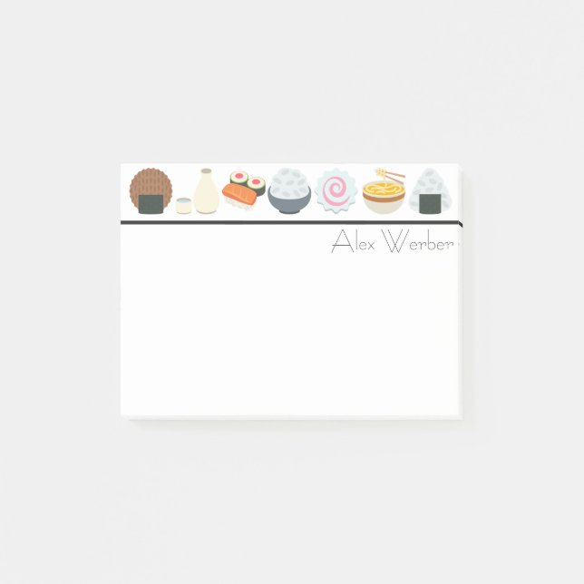 Japanese Food and Beverage Emojis Post-it Notes (Front)
