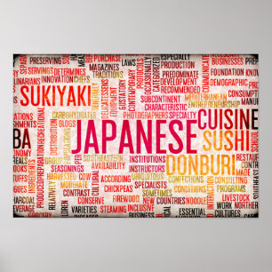 Japanese Food and Cuisine Menu Background Poster