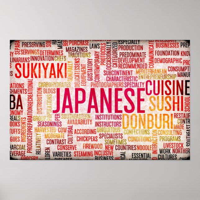 Japanese Food and Cuisine Menu Background Poster (Front)