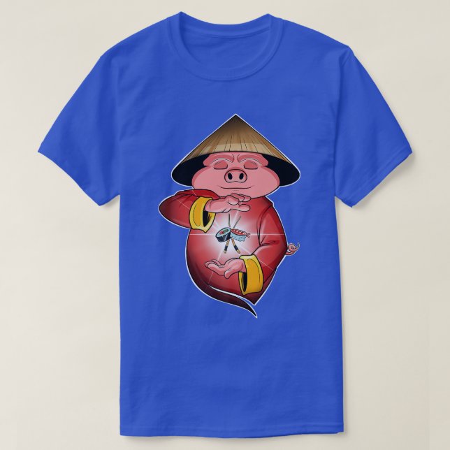 Japanese Food I Maki Lover I Asian Sushi Pig Premi T-Shirt (Design Front)
