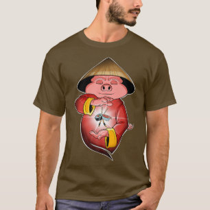 Japanese Food I Maki Lover I Asian Sushi Pig Premi T-Shirt