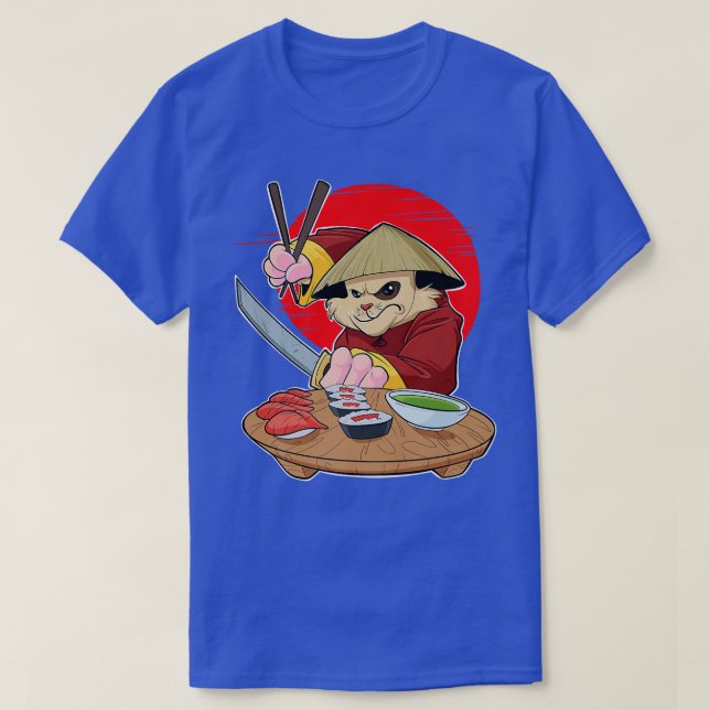 Japanese Food I Maki Lover I Samurai Sushi Hamster T-Shirt (Design Front)