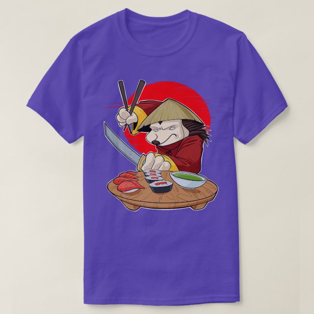Japanese Food I Maki Lover I Samurai Sushi Hedgeho T-Shirt (Design Front)