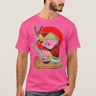Japanese Food I Maki Lover I Samurai Sushi Pig  (2 T-Shirt