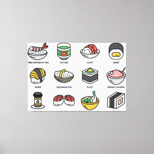 Japanese food items canvas print
