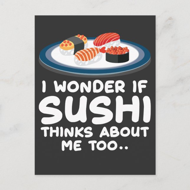 Japanese food kawaii Foodie Gift for Sushi Fans Postcard (Front)