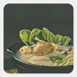 Japanese Food Ramen Lovers Square Sticker