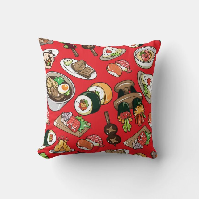 Japanese Food: Seamless Cultural Pattern Cushion (Front)