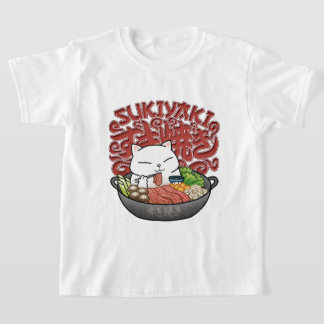 Japanese Food Sukiyaki Cat T-Shirt