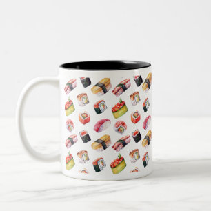 Japanese food sushi and nigiri Two-Tone coffee mug