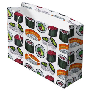 Japanese Food Sushi California Tuna Avocado Rolls Large Gift Bag