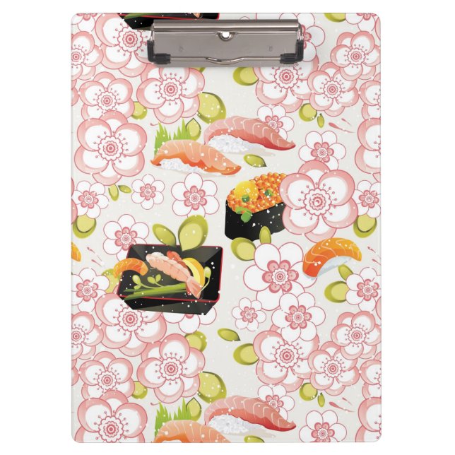 Japanese Food: Sushi Pattern 2 Clipboard (Front)