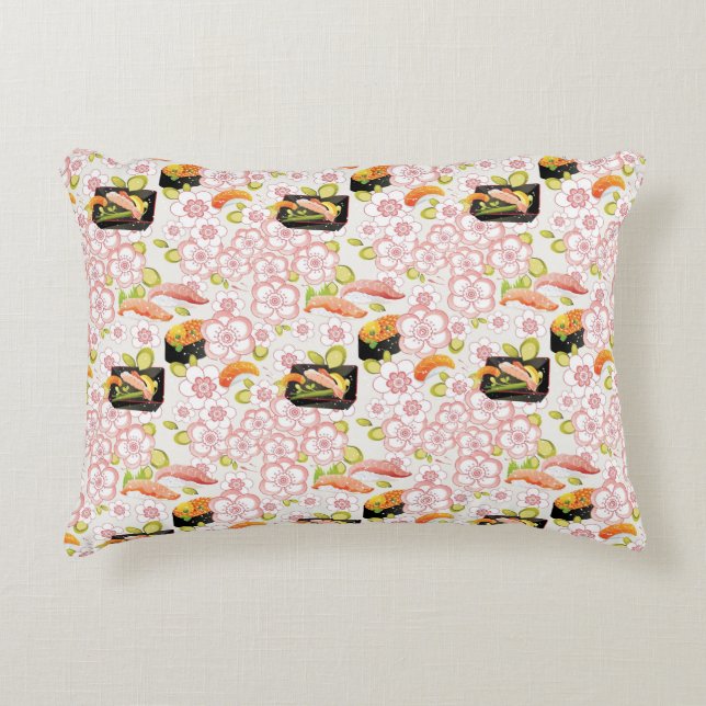 Japanese Food: Sushi Pattern 2 Decorative Cushion (Front)