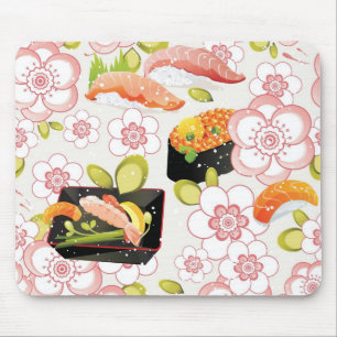 Japanese Food: Sushi Pattern 2 Mouse Mat