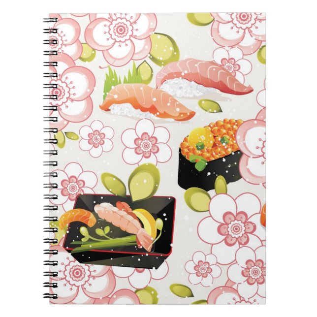 Japanese Food: Sushi Pattern 2 Notebook (Front)