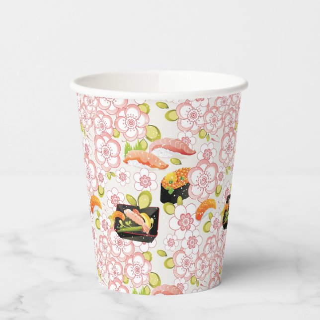 Japanese Food: Sushi Pattern 2 Paper Cups (Left)