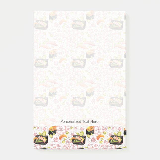 Japanese Food: Sushi Pattern 2 Post-it Notes (Front)