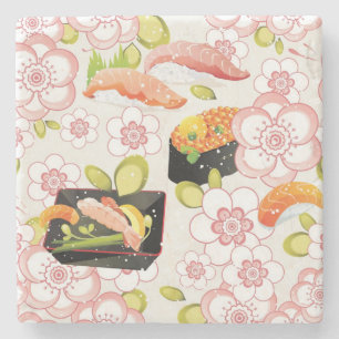 Japanese Food: Sushi Pattern 2 Stone Coaster