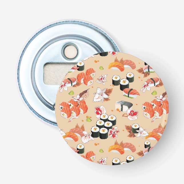 Japanese Food: Sushi Pattern 3 Bottle Opener (Front)