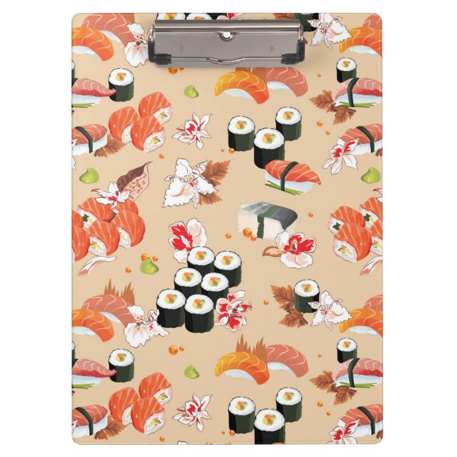 Japanese Food: Sushi Pattern 3 Clipboard (Front)