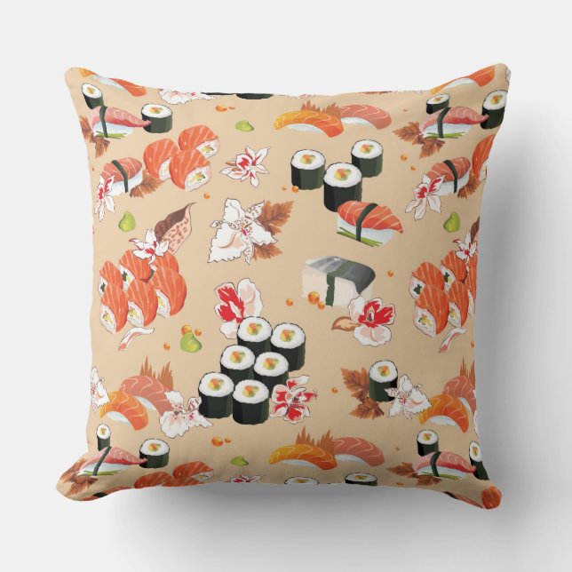 Japanese Food: Sushi Pattern 3 Cushion (Front)