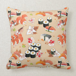 Japanese Food: Sushi Pattern 3 Cushion