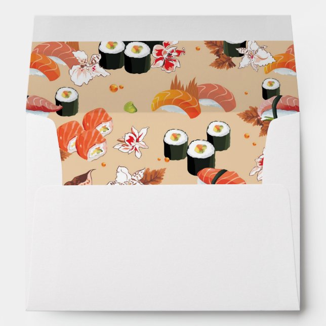 Japanese Food: Sushi Pattern 3 Envelope (Back (Bottom))