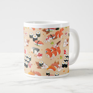 Japanese Food: Sushi Pattern 3 Large Coffee Mug