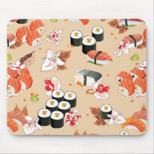 Japanese Food: Sushi Pattern 3 Mouse Mat
