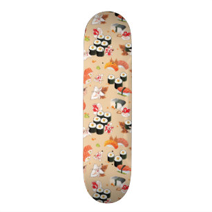 Japanese Food: Sushi Pattern 3 Skateboard