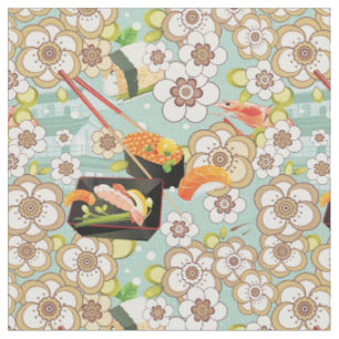 Japanese Food: Sushi Pattern 4 Fabric