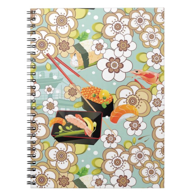 Japanese Food: Sushi Pattern 4 Notebook (Front)